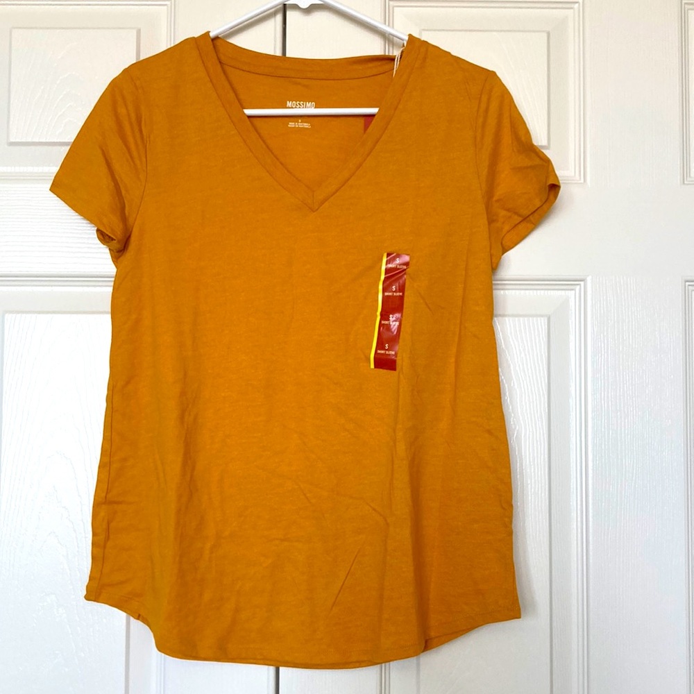 Mossimo Gold Yellow V Neck Tee Shirt